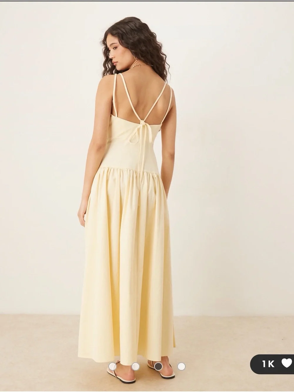 ASOS DESIGN premium strappy seam detail dropped waist midi dress 6 - Picture 3 of 3